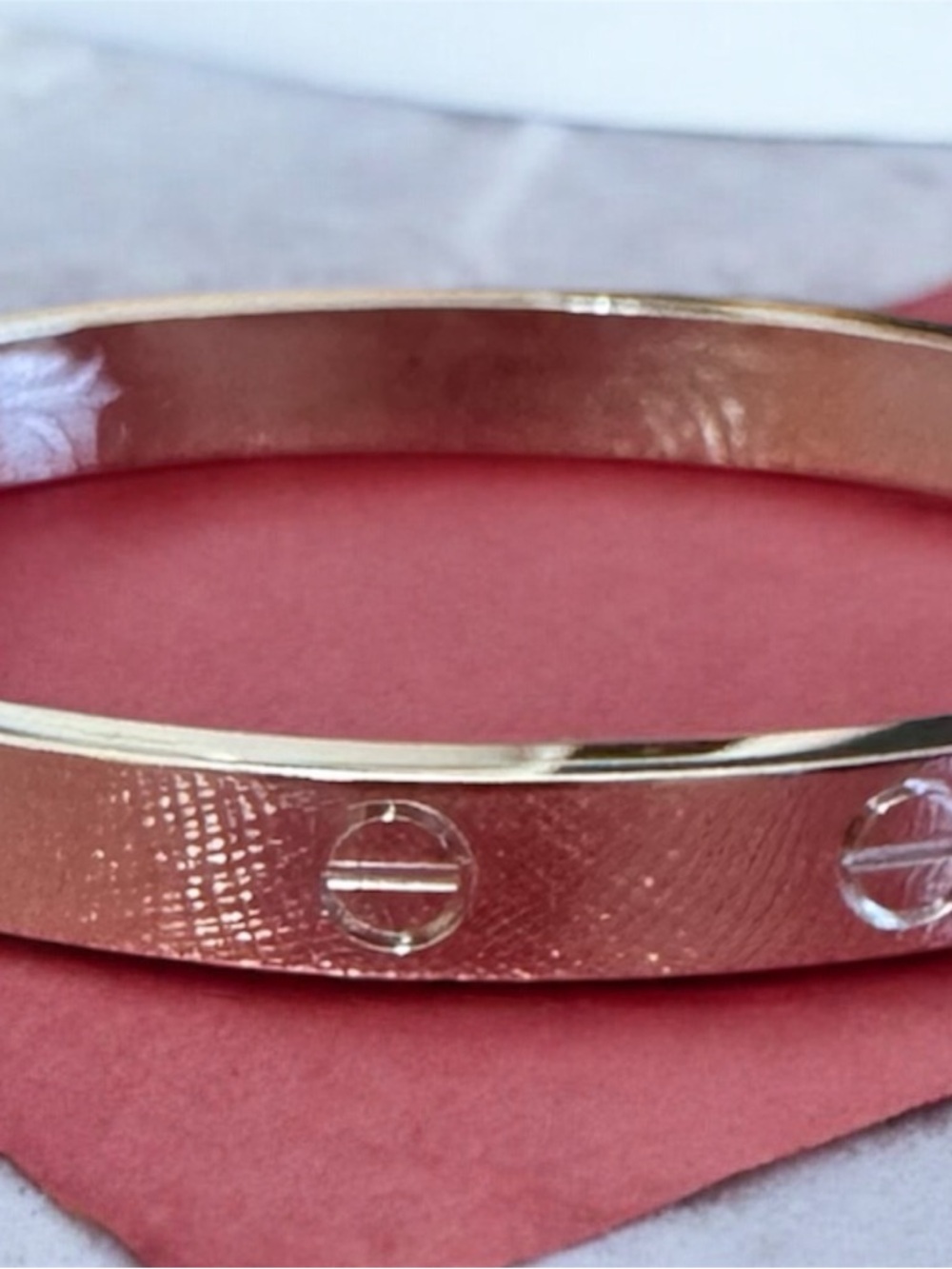 Silver Screw Accent Bangle Bracelet - Women’s Jewelry